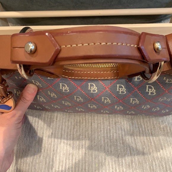 Dooney & Bourke Classic Hobo red, white, Blue, Canvas and Leather Purse - Picture 6 of 17